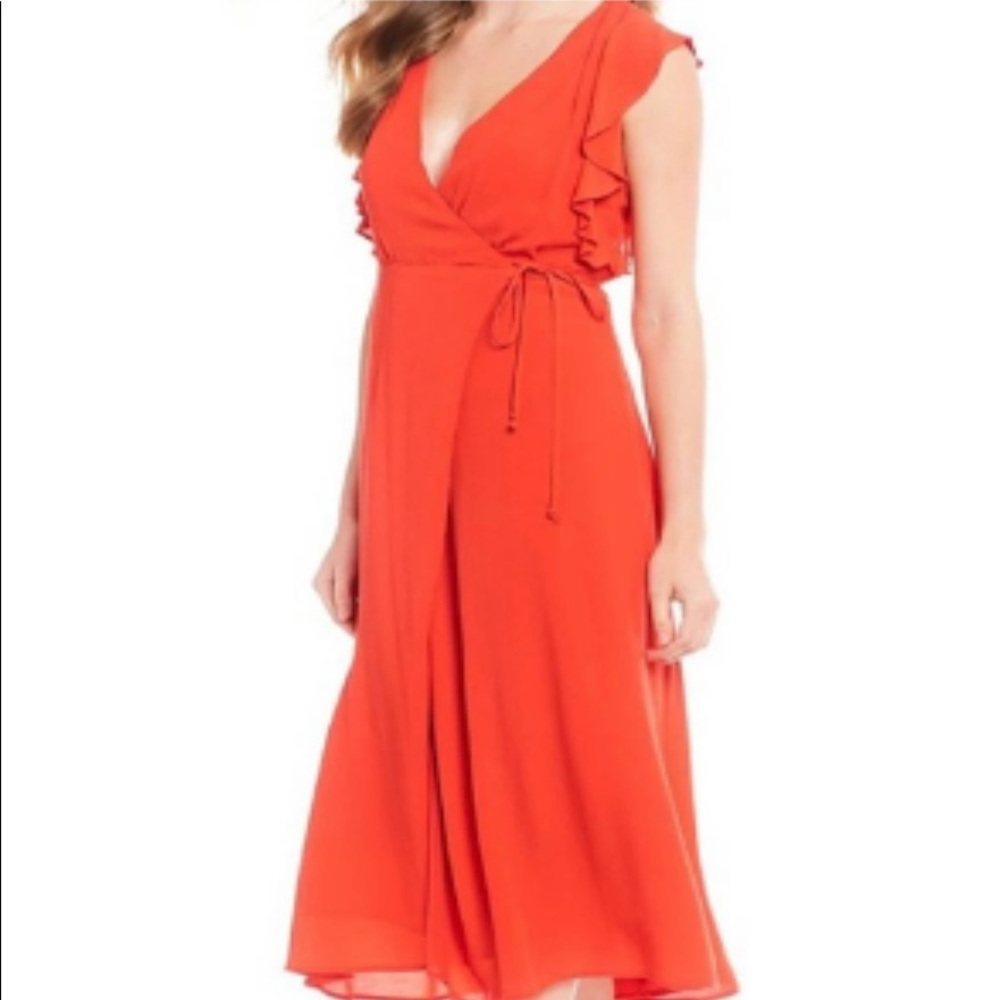Willow & Clay ruffle red wrap dress size L